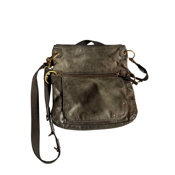 The Sak Gray Leather Crossbody Bag With Adjustable Strap & Multiple Pockets - Picture 2 of 6